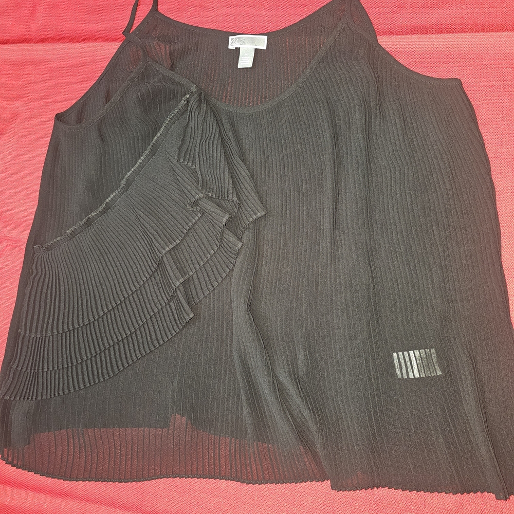 Chelsea 28 Womens Sheer Camisole Tank Top with Ruffles‎ Size M